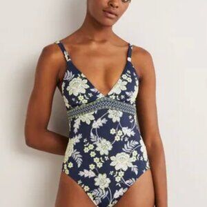 NWT Boden Arezzo V-Neck Panel Swimsuit - Size 8